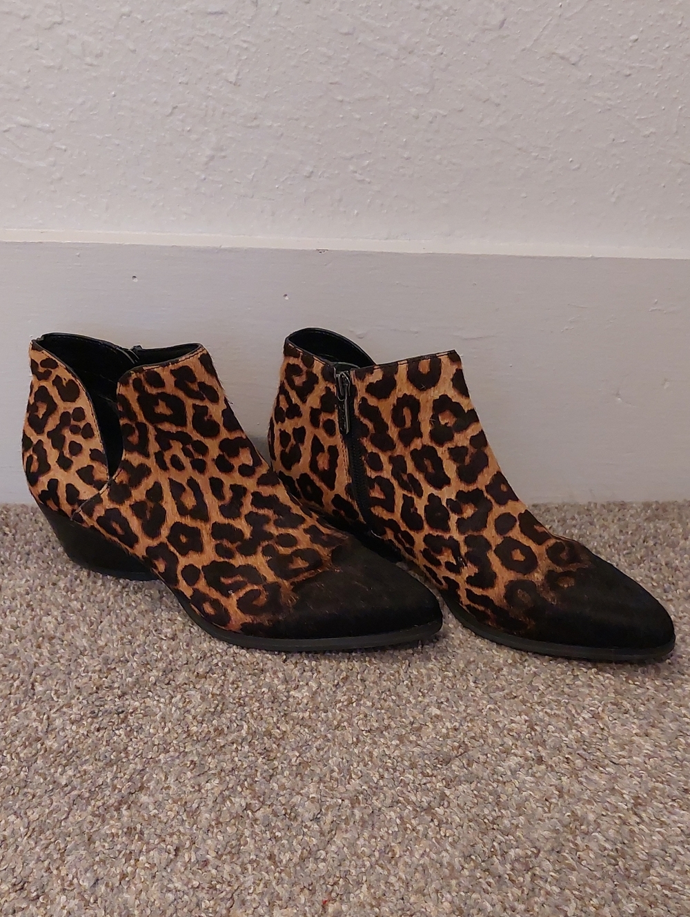 Sarto Leopard Print Ankle Boots